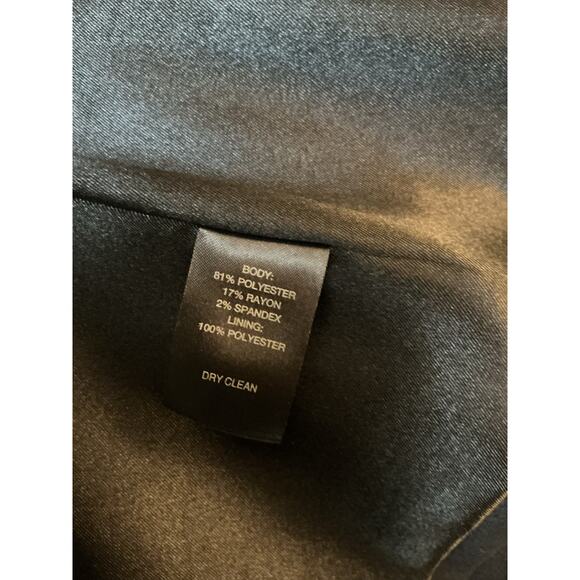 WHBM Black Tuxedo Style Doubled-Breasted Blazer Satin SZ 12 Cocktail Casual - Picture 9 of 10